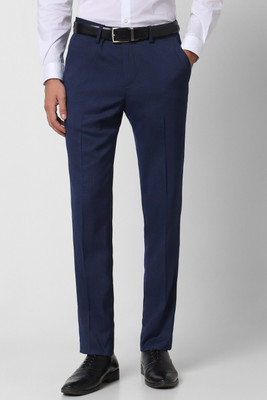 PETER ENGLAND Slim Fit Men Dark Blue Trousers