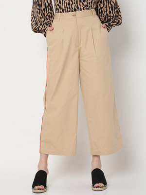 VERO MODA Regular Fit Women Brown Trousers
