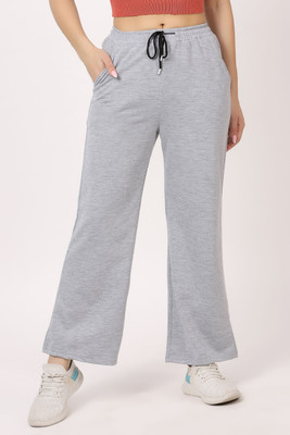 CLOTHINK India Regular Fit Women Grey Trousers