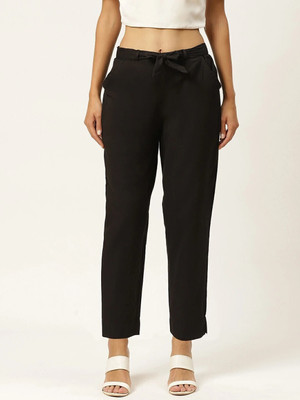 VYMO Regular Fit Women Black Trousers