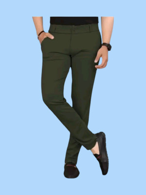 Advikfashion Slim Fit Men Green Trousers