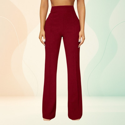 Squadfashion Loose Fit Women Maroon Trousers