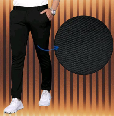 Nitya TrackP Slim Fit Men Black Trousers