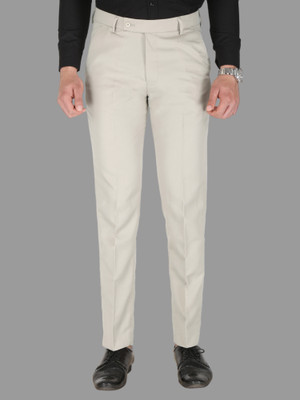 PROVOGUE Slim Fit Men Beige Trousers