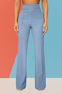 AKOTTY Comfort Fit, Regular Fit Women Light Blue Trousers