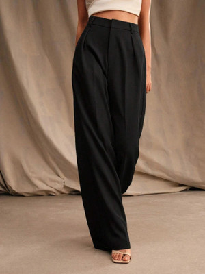 Leriya Fashion Regular Fit Women Black Trousers
