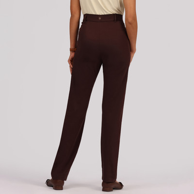 BlissClub AM:PM Air Straight Pants - Cotton - Regular Straight Fit Women Brown Trousers