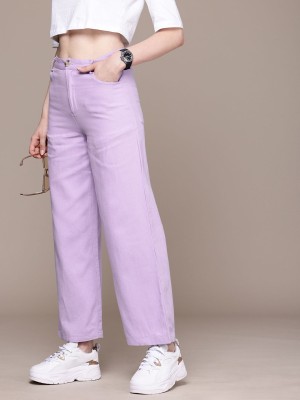 Roadster Regular Fit Women Purple Trousers