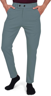 Qlonz Store Regular Fit Men Grey Trousers
