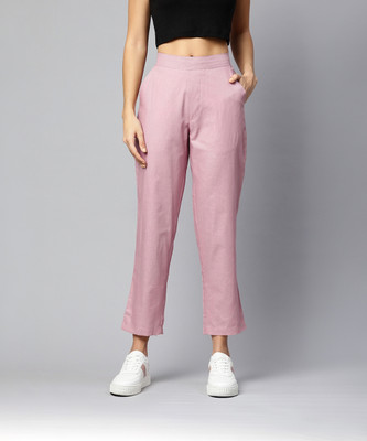 Popnetic Tapered Women Pink Trousers