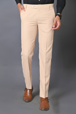 ARIZO Regular Fit Men Cream Trousers