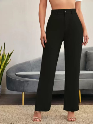 Fashion2wear Regular Fit Women Black Trousers