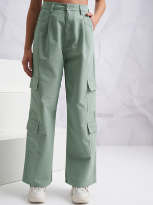 Tokyo Talkies Regular Fit Women Green Trousers
