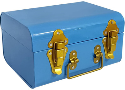 Extreme Karigari Metal Trunk(Finish and Fabric Color - Blue Color & Powder Coat Finish, Pre-assembled)