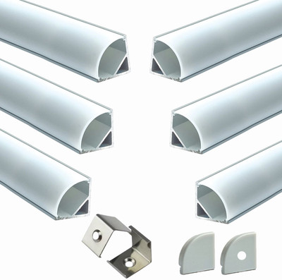 ABAJ (16x16mm) Aluminium Round LED Strip Lights LED Corner Channel Profile 0 W 100 cm Tube Light(White, Pack of 6)