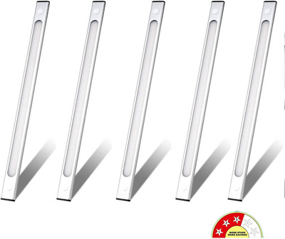 vibunt 1 Feet (12”) LED tube/Cabinet Light - Warm White 4w Tube light without sensor 8 W 2 cm Tube Light(White, Pack of 5)