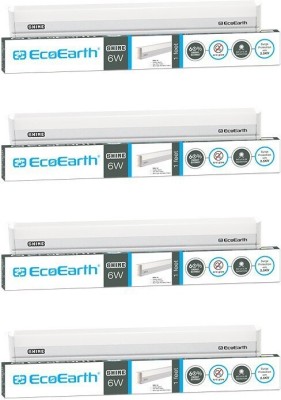 ECOEARTH Shine |6W| Led Tubelight |Cool White| Pack of 4 Straight Linear LED 6 W Tube Light(White, Pack of 4)