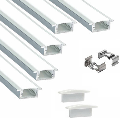 ABAJ Conciled 1 Meter Profile Channels Without LED Straight Linear (16x12mm) 0 W 1.6 cm Tube Light(White, Pack of 5)