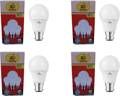 Geefine 10 W Round B22 LED Bulb(White, Pack of 4)