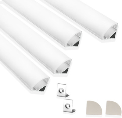 ABAJ Rectangular Corner 1Meter Profile Channels Without LED Straight Linear(16x16mm) 0 W 1 cm Tube Light(White, Pack of 4)