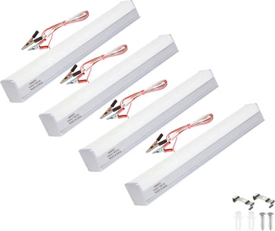 ambert Ambert 12Volt DC LED Tube Light Solar & Battery Compatible(Home, RV, Outdoor) 6 W 28 cm Tube Light(White, Pack of 4)