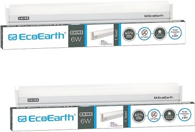 ECOEARTH Shine |6W| Led Tubelight |Cool White| Pack of 2 6 W 33 cm Tube Light(White, Pack of 2)