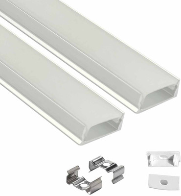 ABAJ Surface 1 Meter Profile Channels Without LED Straight Linear (25x12mm) 0 W 1 cm Tube Light(White, Pack of 2)
