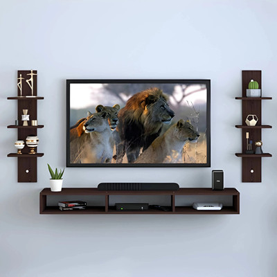 ShahQ TV Cabinet for Bedroom in 32 inch Tv Panel Engineered Wood TV Entertainment Unit(Finish Color - Walnut Brown, DIY(Do-It-Yourself))