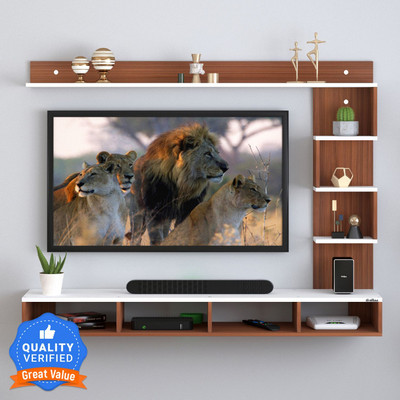 ANIKAA Laura Engineered Wood TV Entertainment Unit (Finish Color – Walnut White, DIY(Do-It-Yourself)) For Rs. 3599 @ 67 %