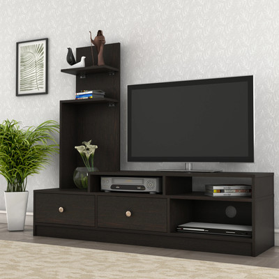 Flipkart Perfect Homes Sirena Engineered Wood TV Entertainment Unit(Finish Color - Melamine Wenge, Knock Down)