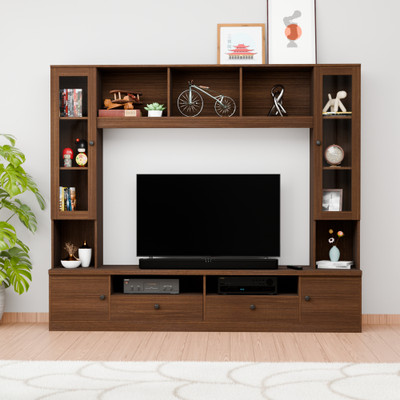 Flipkart Perfect Homes Webster Engineered Wood TV Entertainment Unit(Finish Color - Melamine K Classic Walnut, Knock Down)
