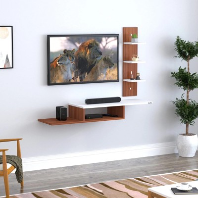 ANIKAA Thomas Engineered Wood TV Entertainment Unit(Finish Color - Walnut/White, DIY(Do-It-Yourself))