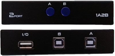 TERABYTE  TV-out Cable Sharing USB Switch 2 Ports USB 2.0 Switch Box for 2 PC Share 1 USB Printer(Black, For Computer)