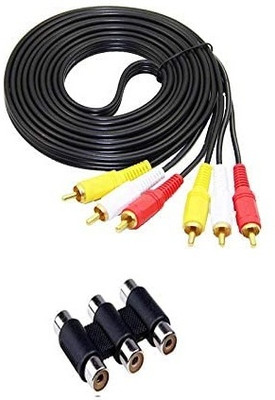 ERHIndia  TV-out Cable 3 RCA With 3RCA 1.5M AV/Audio/Video Cable(Black, For TV)
