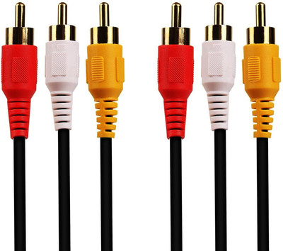 darkingwings  TV-out Cable 3 RCA Cable Audio Video Composite Male to Male HDTV VCR DVD Cord Cable (1.5 M)(Black, For TV)