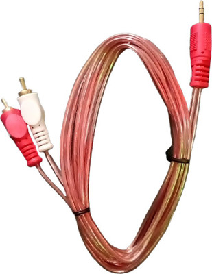 JYOTILITE  TV-out Cable 3.5mm 2RCA AUX stereo Cable For Laptop, Amplifier, Speaker, Home Theater(Red, For Home Theater)