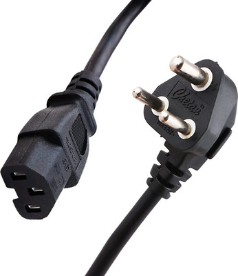 ALLEXTREME  TV-out Cable Computer CPU Power Cable Cord for Monitor, PC, & Printer Long-Lasting (2 Mtrs)(Black, For Computer, 2 m)