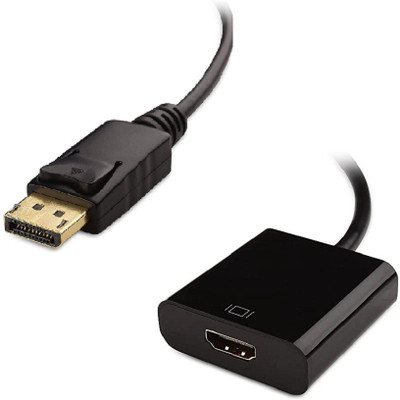 TERABYTE  TV-out Cable Display Port (Not USB) to HDMI Adapter DP to HDMI Converter Male to Female 1080P(Black, For TV)