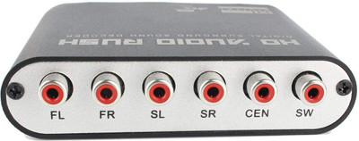 VOOCME Audio Decoder,HD Audio Rush Converter, 5.1 Channel Stereo DTS/AC-3 Audio Decoder Media Streaming Device(Black)