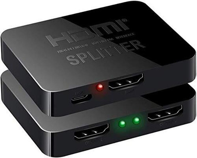 Tobo  TV-out Cable 4K HDMI Splitter 1 x 2, 1 Input 2 Output HDMI Amplifier Switcher TD-442H(Black, For TV)