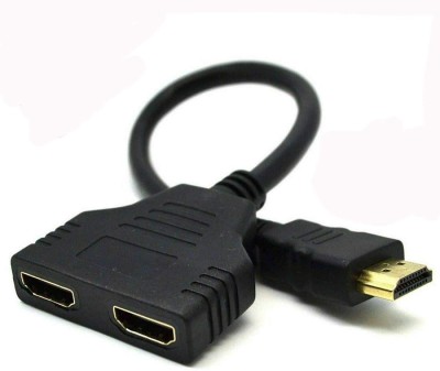 RyzCare  TV-out Cable 1x2 HDMI Male to 2 HDMI Female 1 in 2 Out Splitter Cable Adapter.(RC-CBL-4)(Black, For Computer, 0.5 m)