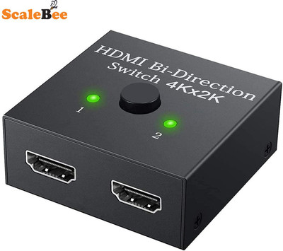 SCALEBEE  TV-out Cable HDMI Switch Splitter, 2 Port Bi-Directional Manual HDMI Switch 2 in 1(Black, For TV)