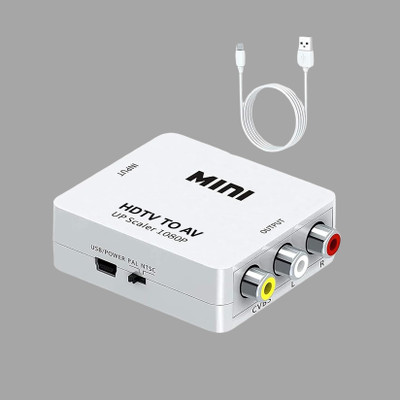 SDMINITEK  TV-out Cable MINI HDMI2AV Up Scaler 1080P Video Converter(White, For TV)