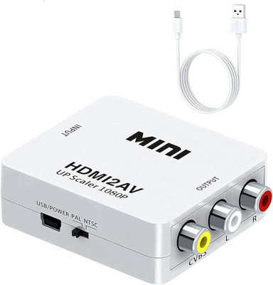 TrustEdge  TV-out Cable HDMI to RCA HDMI to AV HDMI to 3RCA CVBS AV Composite Video Audio Converter(White, For TV)