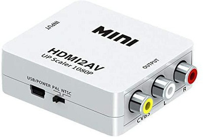 Mak World  TV-out Cable HDMI to AV 3 RCA CVBS Composite Video Audio Converter Adapter 1080P(White, For Laptop)