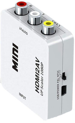 TrustEdge  TV-out Cable HDMI to 3RCA Converter AV CVBS Composite Video Audio Converter(White, For TV)