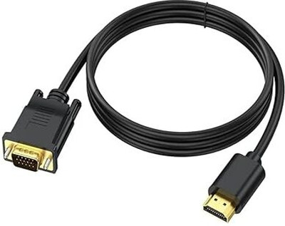 RyzCare  TV-out Cable Gold-Plated, 6 Feet Male to MaleCord for Computer, Desktop(Black, For Computer, 1.5 m)
