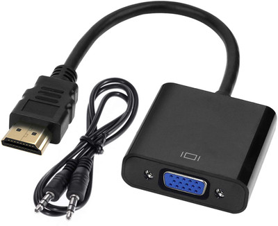 NeroEdge  TV-out Cable HDMI to VGA Adapter with 3.5mm Audio Cable Full HD 1080P(Black, For TV)