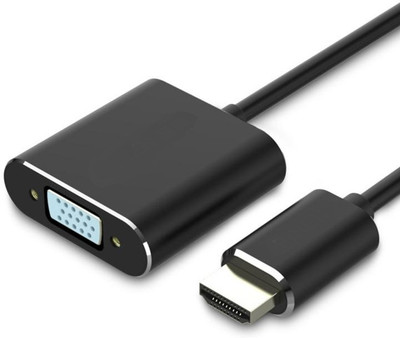 Mak World  TV-out Cable Original HDMI to VGA Converter Adaptor with Audio Pihen(Black, For Laptop, 0.15 m)