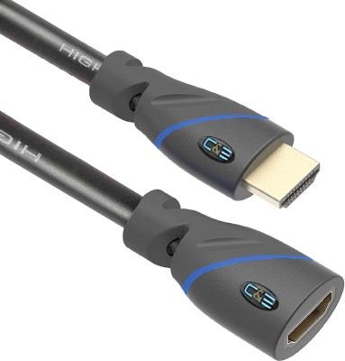 C & E  TV-out Cable HDMI-12 Ft -(M-F)4K HDMI Cable High Speed 18GbpsCable,4K, 3D, 2160P, 1080P, Ethernet - Audio Return(ARC) Compatible UHD TV, Blu-ray, PS4, PS3, PC(Black, For TV, 3.66 m)